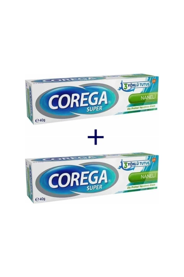 Corega Süper Protez Yapıştırıcı Naneli Krem 40 gr 2 Kutu ürün görseli 1