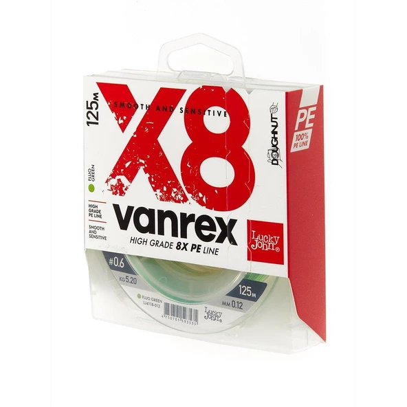 Lucky John Vanrex 125 mt Pe Örgü X8 Fluo Yeşil İp Misina ürün görseli 1