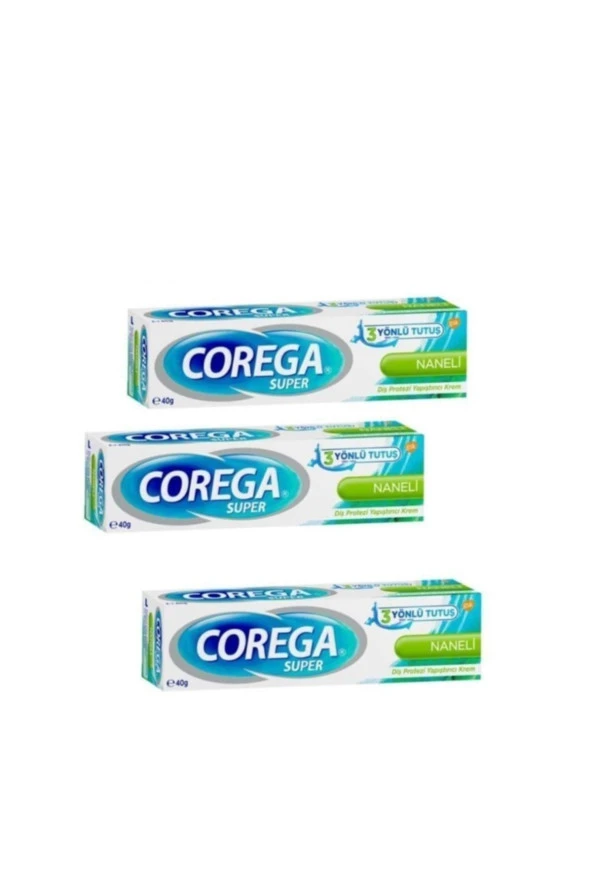 Corega Süper Protez Yapıştırıcı Naneli Krem 40 gr 3 Kutu ürün görseli 1
