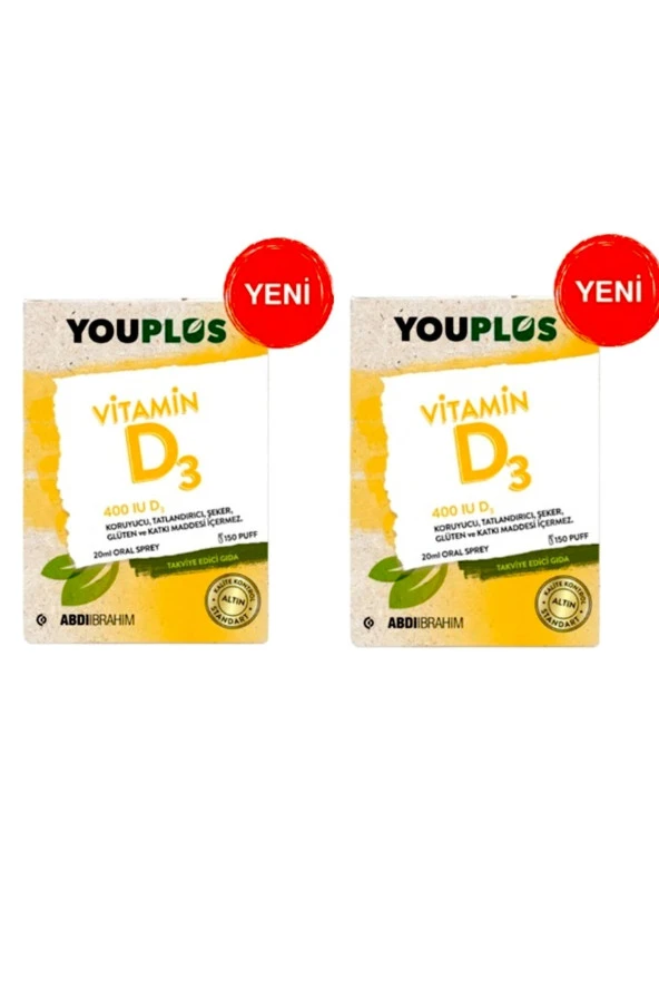 Youplus Vitamin D3 400ıe Oral Sprey 20 ml 2 Kutu ürün görseli 1