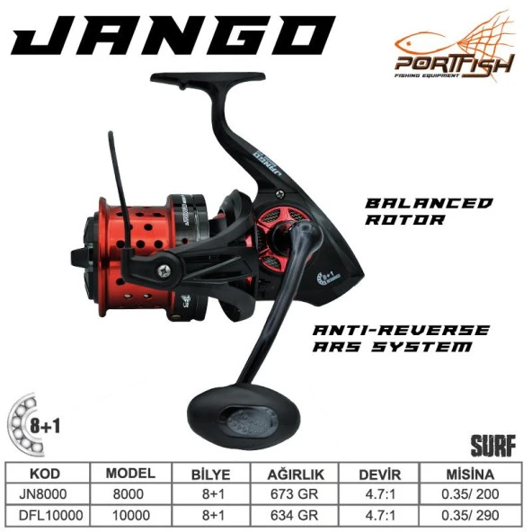 Portfish Jango 8000 FD Surf Olta Makinesi ürün görseli 1