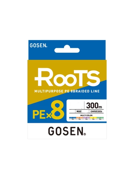 Gosen X8 Roots PE 8 Örgü Spin İp Misina 300mt Multi Color ürün görseli 1