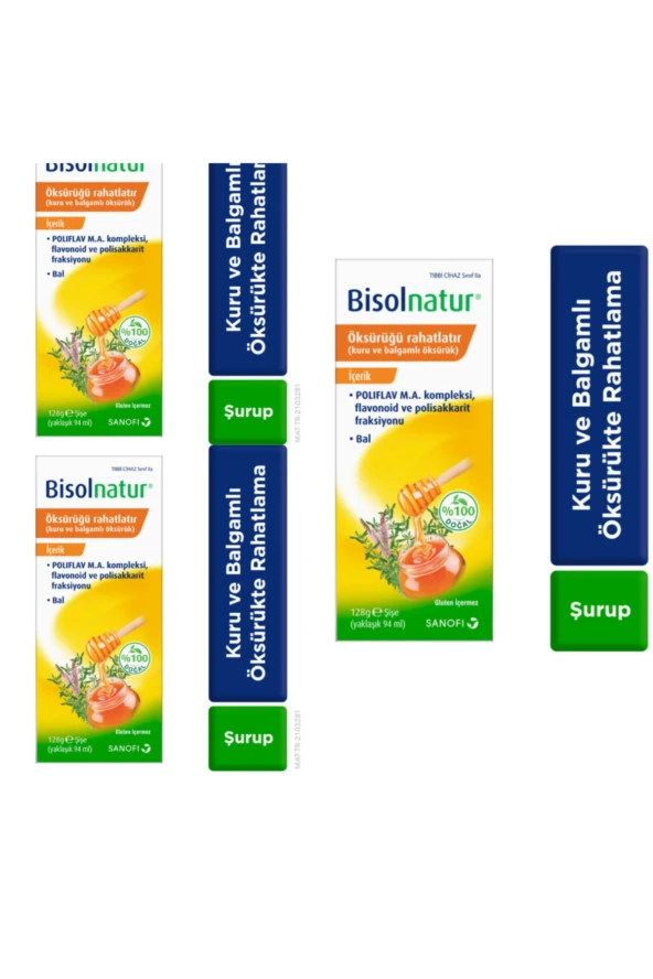 Bisolnatur Bitkisel Şurup 128 gr 3 Kutu ürün görseli 1