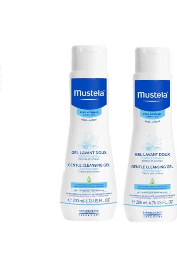 Mustela Gentle Cleansing Gel Yenidoğan Şampuan 200 ml 2 Kutu ürün görseli 1