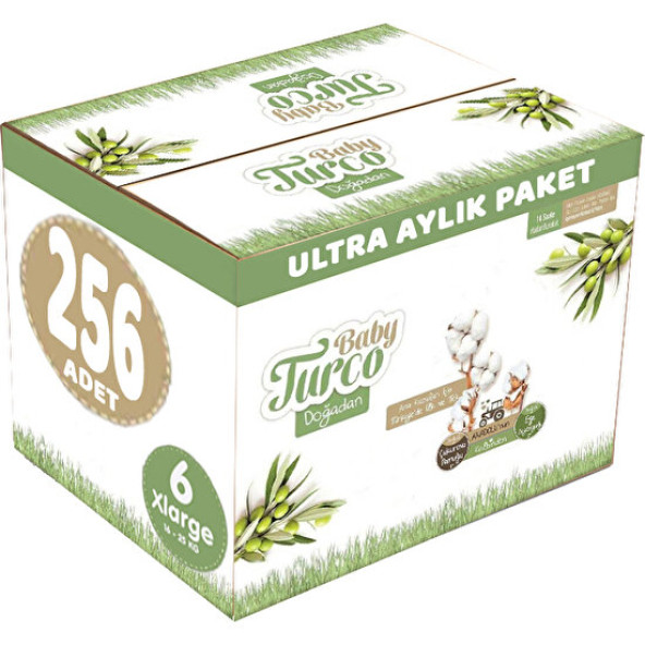 Baby Turco Doğadan 6 Numara X Large 256'lı Bebek Bezi ürün görseli 1