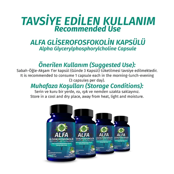 Alfa Gliserofosfokolin Kapsül (ALPHA GLYCERYLPHOSPHORYLCHOLİNE CAPSULE) - Resim 4