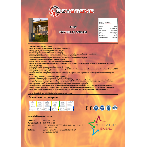 OZYSTOVE Tıny Pelet Sobası - Resim 5