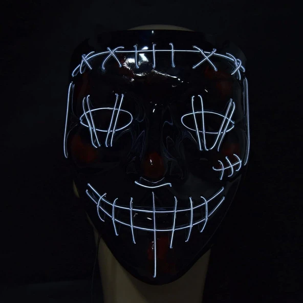 Halloween Maske Neon Beyaz Işıklı ürün görseli 1