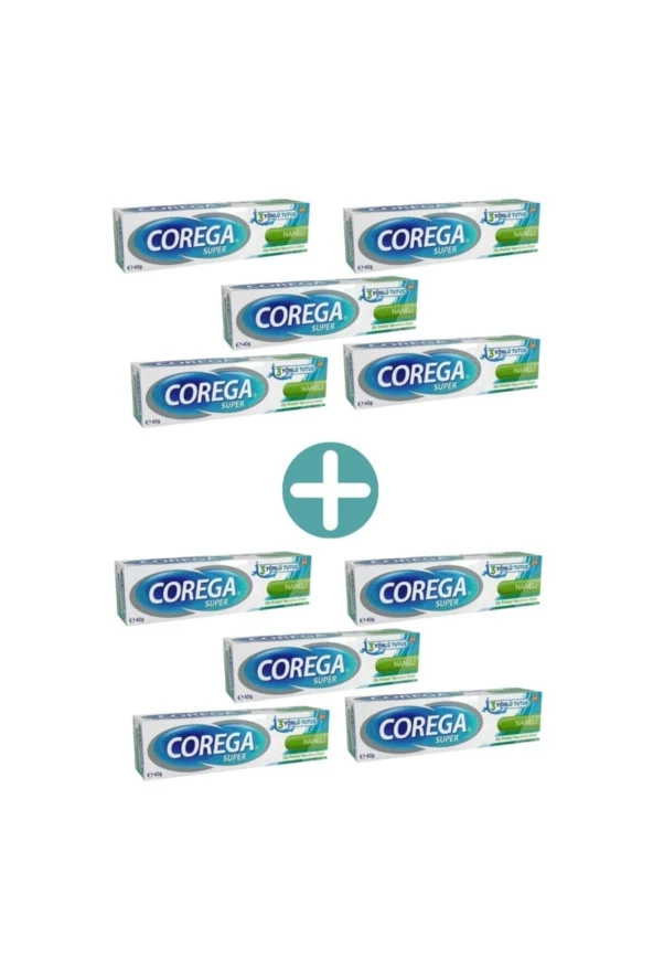 Corega Süper Protez Yapıştırıcı Naneli Krem 40 gr 10 Kutu ürün görseli 1