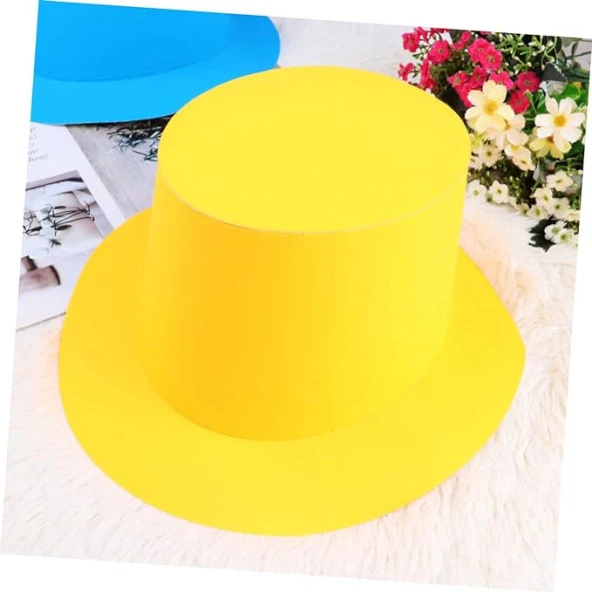 Sarı Makaron Renkli Lazer Şapka 28x15 cm ürün görseli 1