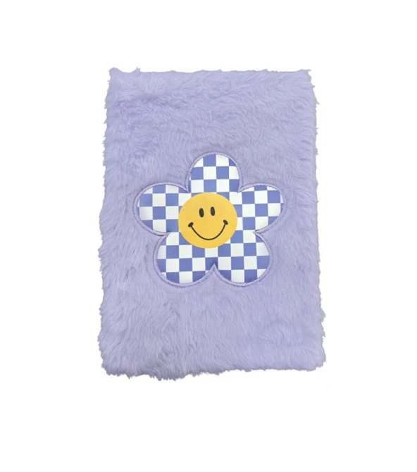 Pyrus A5 Peluş Mor Yıldız Çizgili Defter ürün görseli 1