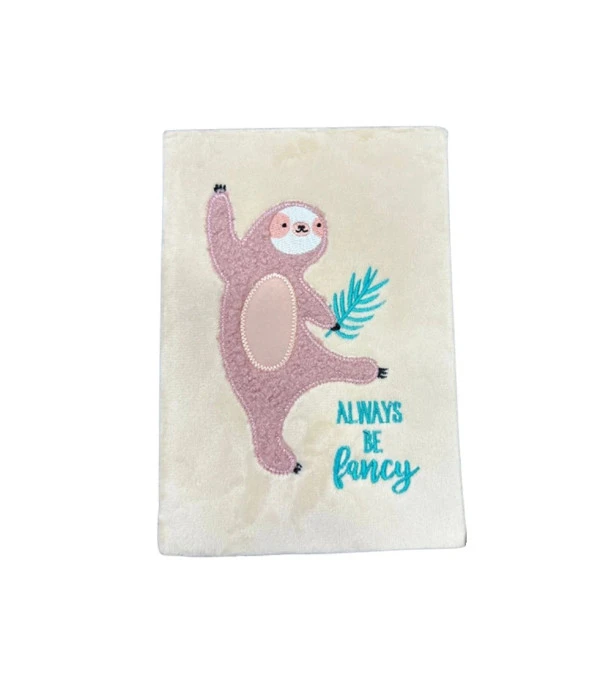 Pyrus A5 Peluş Pembe Tembel Hayvan (Always Be Fancy) Çizgili Defter ürün görseli 1