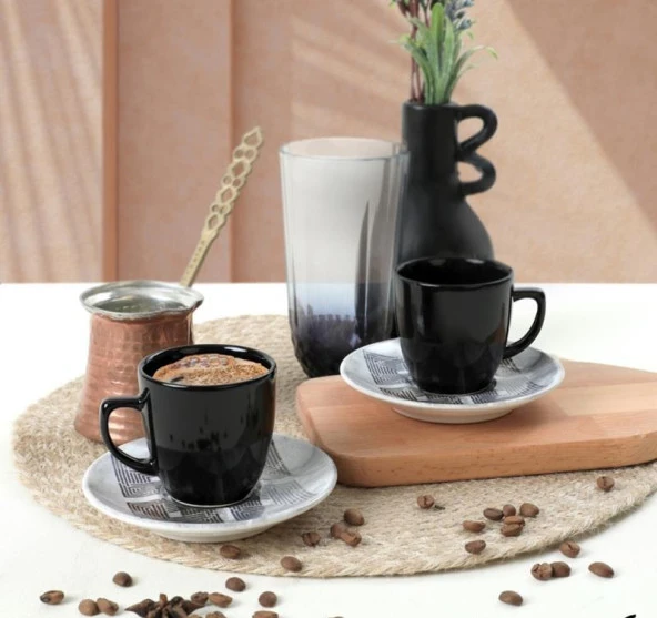 KERAMİKA 4 PARÇA KAHVE FİNCAN TAKIMI MAGIC SILINDIR KULPLU 004-650 20744 A ürün görseli 1
