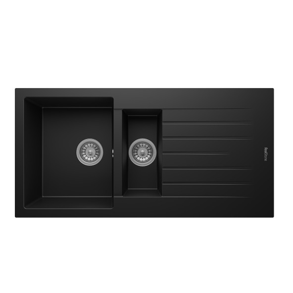RealStone Troya P005 100 Tezgah Üstü Siyah Granit Eviye ürün görseli 1
