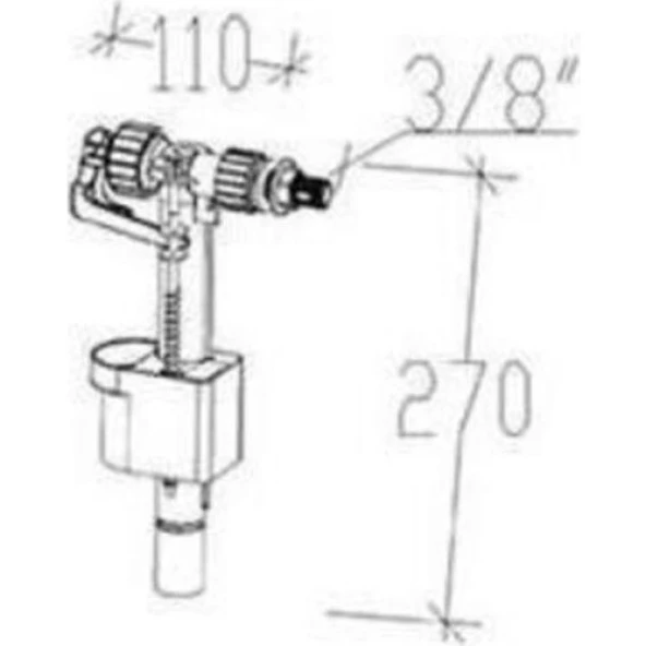 Tema Siamp Rezervuar Iç Takım Flatör 95-Y Yandan Su Girişli 3/8 " ürün görseli 1