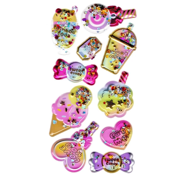 Sticker Kabartmalı Stiker Defter, Planlayıcı Etiket (pullu-806) - 17X9 cm - Dondurma Şeker ürün görseli 1