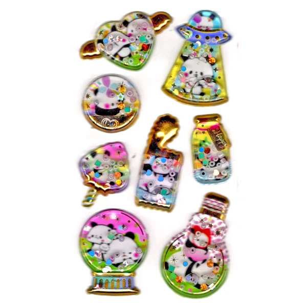 Sticker Kabartmalı Stiker Defter, Planlayıcı Etiket (sulu-903) - 14X8 cm - Sulu Kalp Panda ürün görseli 1