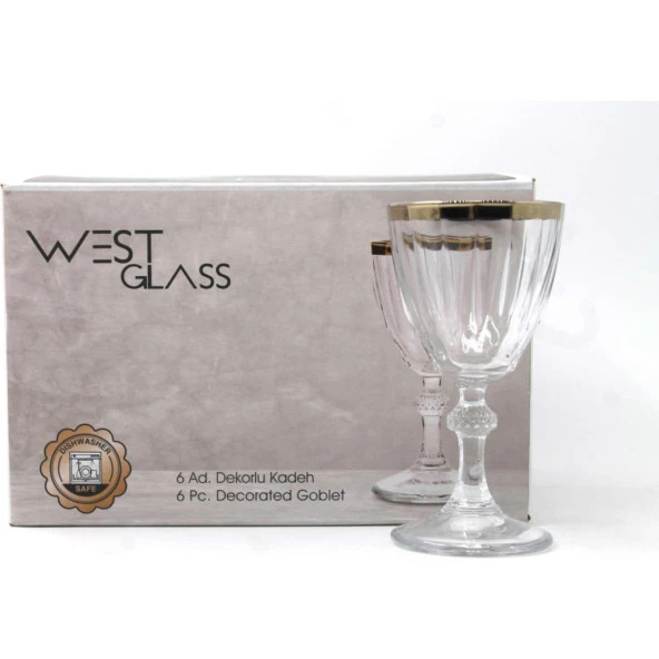 Paşabahçe Westglass W440113G Diamond Gold Kaplama Ayaklı Kahve Yanı Bardağı 6 Adet ürün görseli 1
