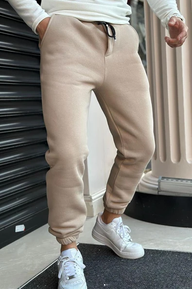 Slimfit Paça Lastikli 3 İplik İçi Şardonlu (Polarlı ) Kışlık Spor Eşofman Altı ürün görseli 1