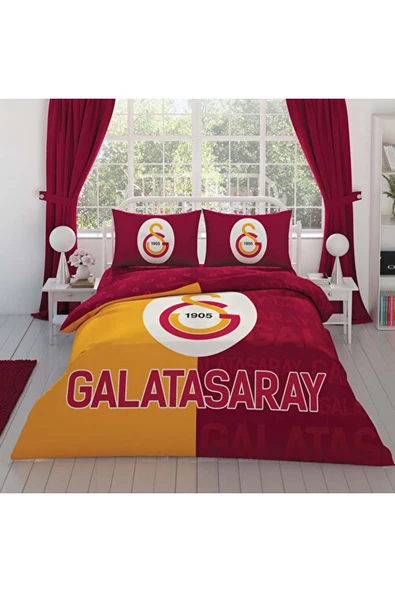 Taç Galatasaray Parçalı Logo Pamuk Nevresim Takımı ürün görseli 1