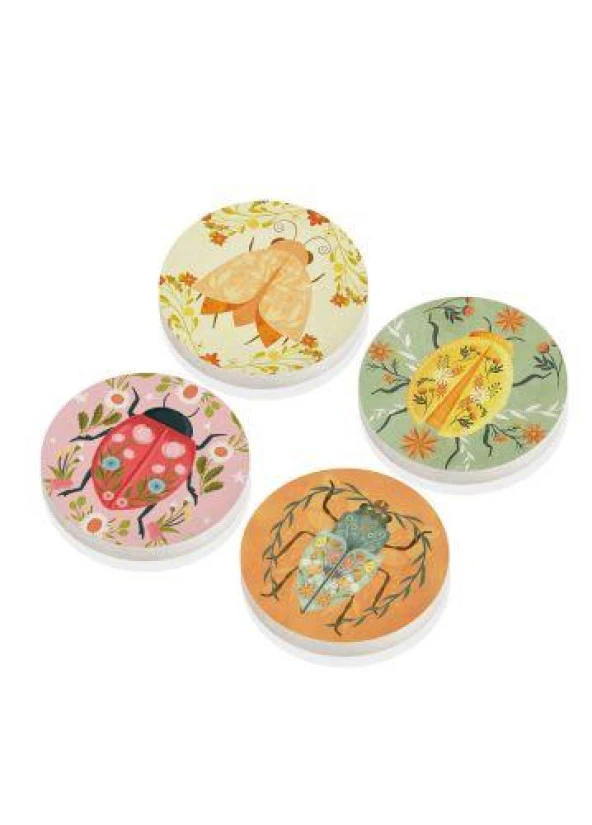 The Mia Animal Taş Bardak Altlığı Yuvarlak 4lü Set BRK0131 ürün görseli 1