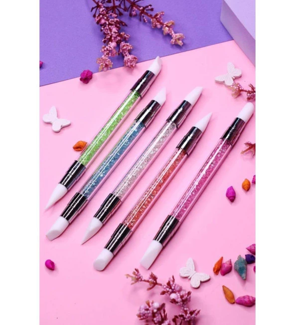 Fontenay Silikon Fırça 5'li Nail Art Akrilik Tırnak Süsleme Desen Set ürün görseli 1