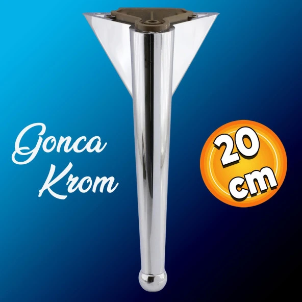 Gonca Lüks Mobilya Kanepe Tv Ünitesi Koltuk Ayağı 20 Cm Krom Konsol Ayakları ürün görseli 1