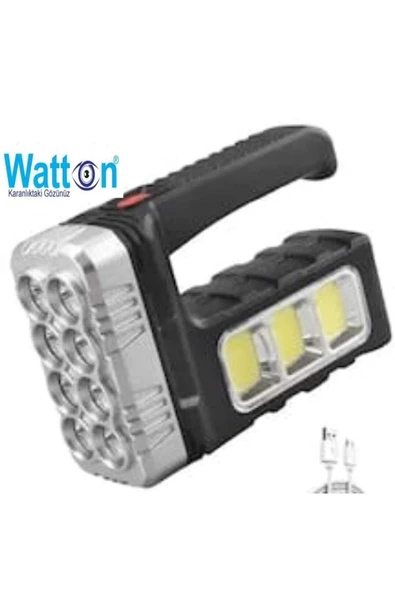 Watton Fonksiyonel Ledli Fener Güneş Paneli&usb Şarjlı Kamp Feneri&arama Feneri Wt 614 ürün görseli 1