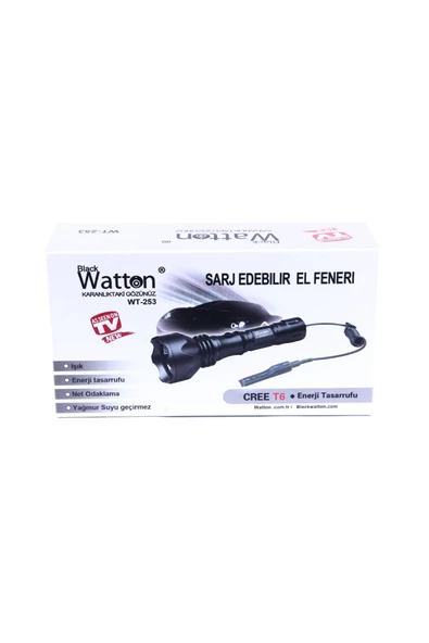 Watton Lümen Tx6 Şarjlı Özel Avcı Feneri Wt-253 ürün görseli 1