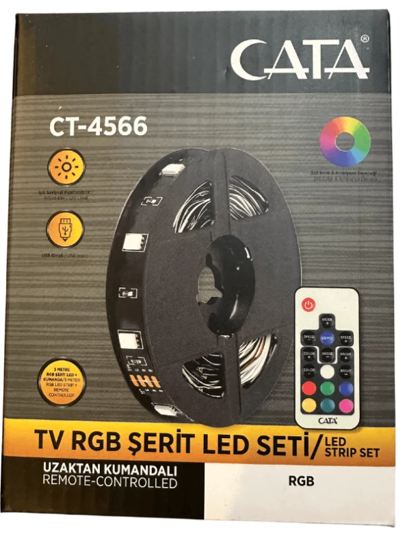 Cata CT-4566 TV RGB Şerit Led Seti Kumandalı (4 Adet) ürün görseli 1