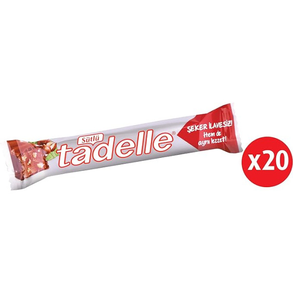 Tadelle Şekersiz Fındık Dolgulu Sütlü Çikolata 30 Gr (20 adet) ürün görseli 1