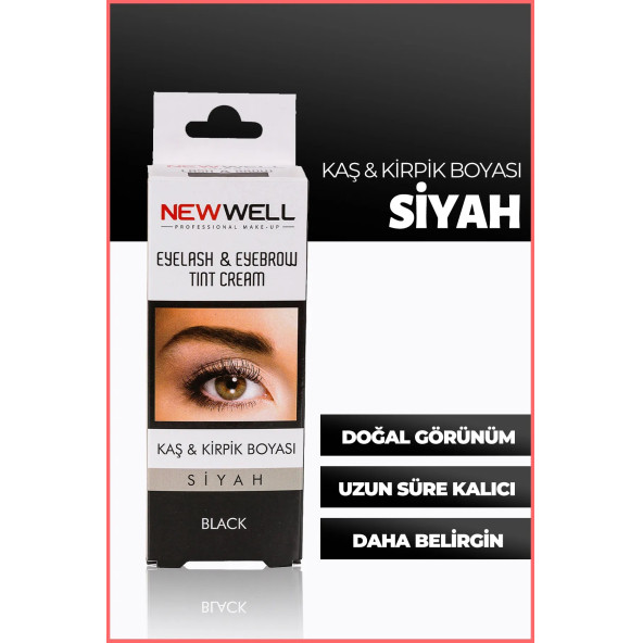 New Well Kaş & Kiprik Boyası - Siyah ürün görseli 1