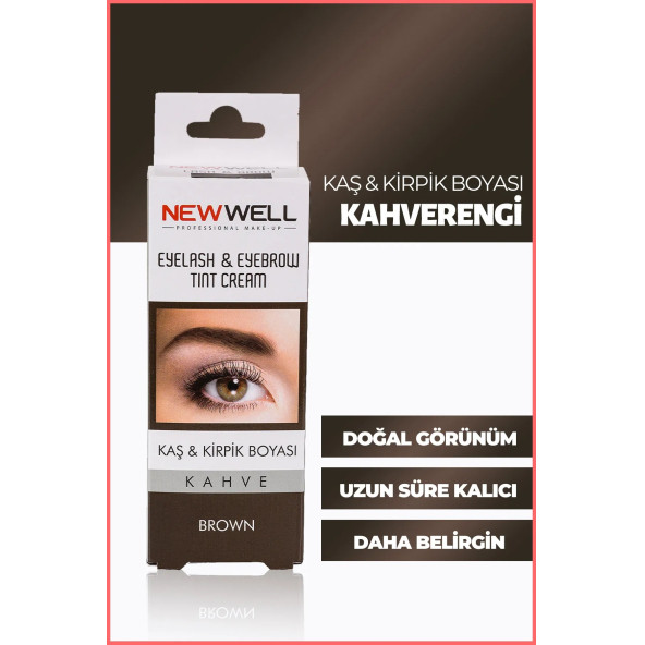 New Well Brown Kaş Kirpik Boyası Kahverengi 15 Ml ürün görseli 1