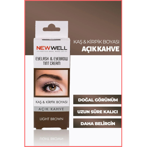 New Well Kaş & Kiprik Boyası - Açık kahve 8680923320939 ürün görseli 1