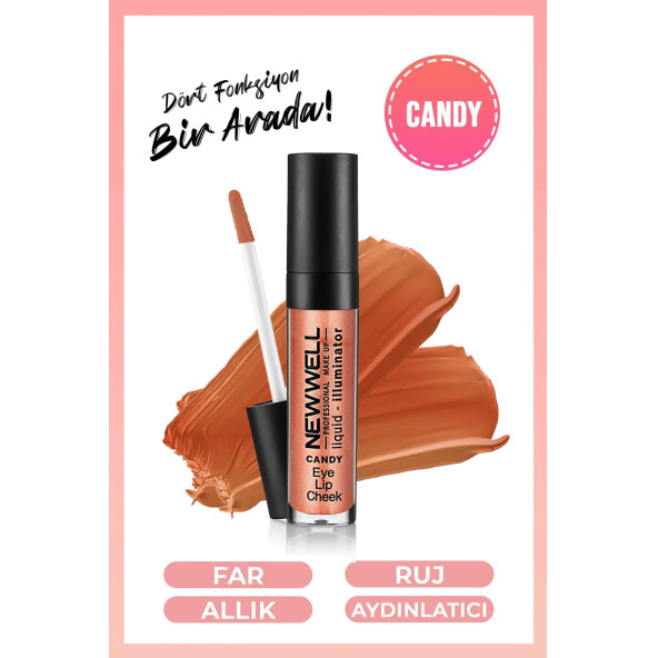 New Well Lıquıd Illumınator Aydınlatıcı Allık 3 In 1 Candy ürün görseli 1