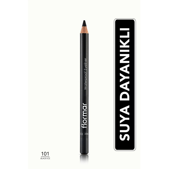 Flormar Mat Bitişli Suya Dayanıklı Göz Kalemi (SİYAH) - Waterproof Eyeliner - 101 Black Ice - 8690604109012 ürün görseli 1