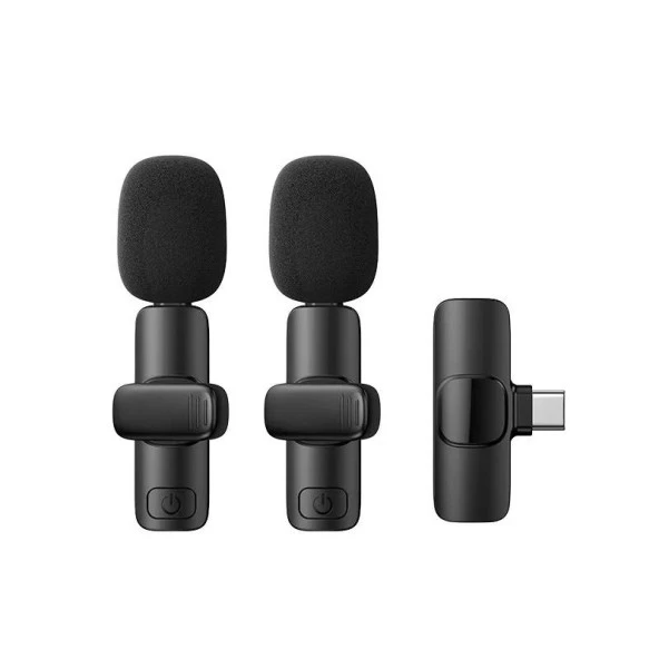 2in1 Kablosuz Yaka Mikrofonu Type-C Mini Mikrofon ürün görseli 1