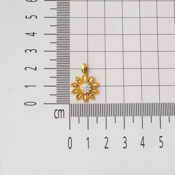 Lotus Çiçeği 22 Ayar Altın Kolye - Resim 4