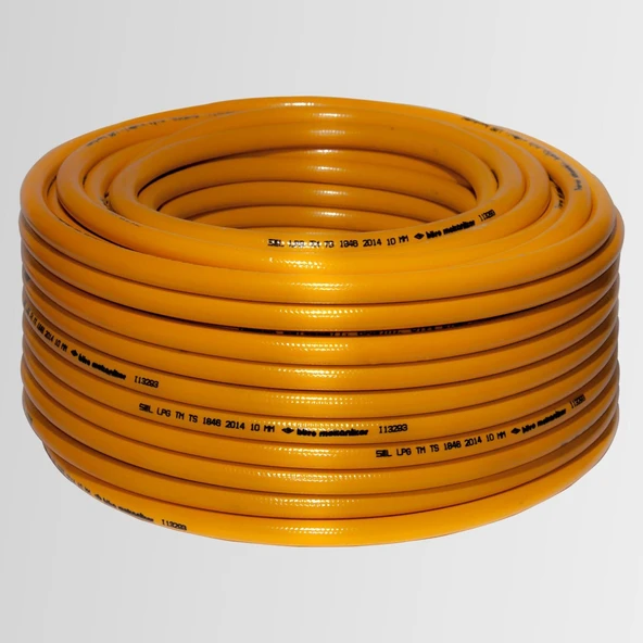 BM Tüpgaz (Lpg) Çift Çidarlı 8 mm Örgülü Sarı - Mavi Tüp Hortumu (ONYX) (50MT) ürün görseli 1