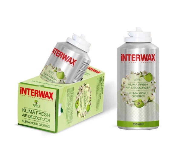 İNTERWAX ELMA KOKULU KLİMA FRESH-TEMİZLEYİCİ KLİMA BOMBASI 150 ML ürün görseli 1
