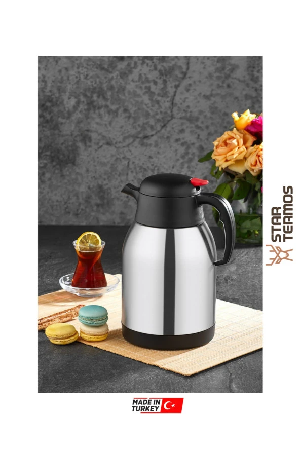 Star 2 Litre Çift Kat Paslanmaz Çelik Termos ( Piknik Kamp Outdoor Ofis Otel Kafe Okul ) ürün görseli 1