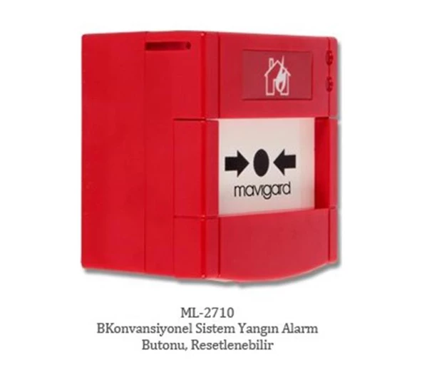 Mavigard ML-2710 Konvansyonel Yangın Alarm Butonu Restenebilir ürün görseli 1