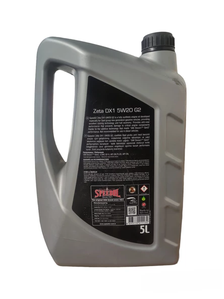 SPEEDOL ZETA DX1 5W-20 TAM SENTETİK G2 5LT ürün görseli 1