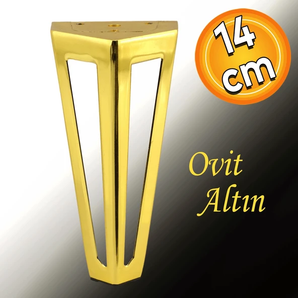 Ovit Koltuk Baza Puf Sehpa Tv Ünite Masa Mobilya Ayağı Ayakları Metal Ayakları 14 Cm Altın ürün görseli 1