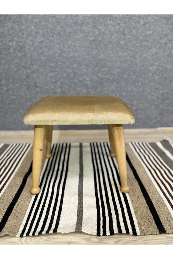 Asedia Trend Naturel Bal Köpüğü Ahşap Ayak Uzatma Pufu Makyaj Koltuğu Bench Tabure ürün görseli 1