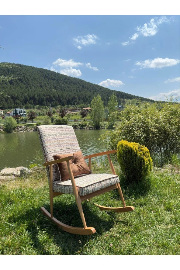 Asedia Trend Naturel Bohem Sallanan Sandalye Dinlenme Emzirme Baba Tv Okuma Koltuğu Berjer ürün görseli 1