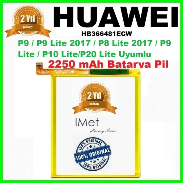 Huawei P9 P9 Lite 2017 P8 Lite 2017 P9 Lite P10 Lite P20 Lite Uyumlu 2250 Mah Batarya Pil HB366481ECW ULEFONEHU0062 ürün görseli 1