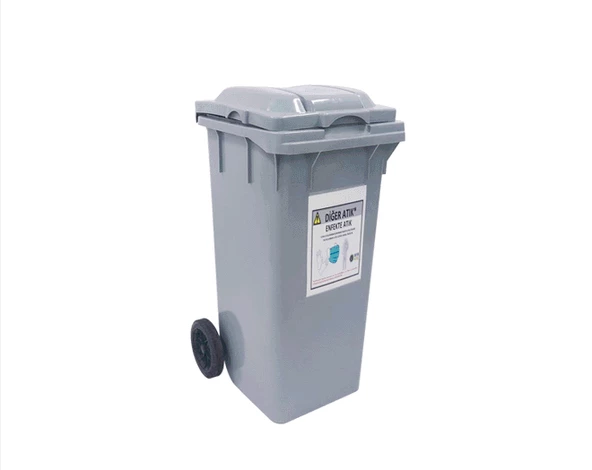 Hipaş Plastik - 120 Lt. Tekerlekli Enfekte Atık Kovası (480x530x990 mm) - ÇK-400 EA ürün görseli 1
