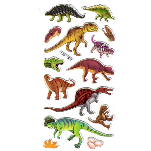 Sticker Kabartmalı Stiker Defter, Planlayıcı Etiket (lrf-002) - 17X9 cm - Karışık Dinazorlar ürün görseli 1