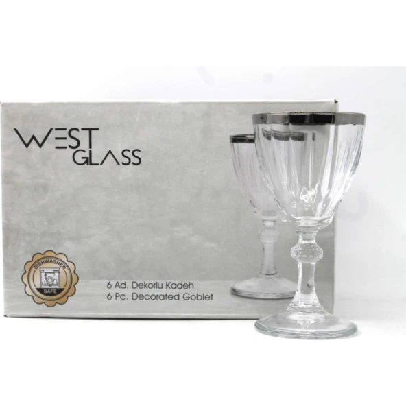 Paşabahçe Westglass W440113P Diamond Platin Kaplama Ayaklı Kahve Yanı Bardağı 6 Adet ürün görseli 1